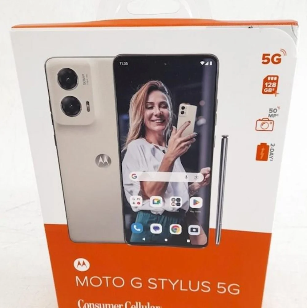 Motorola Moto G Stylus 5G 128GB Smartphone (Unlocked), Caramel Latte